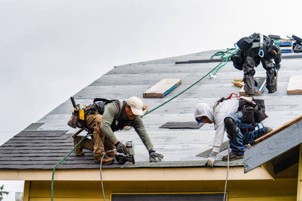 Professional Gutter Installation technician working in Topsham, ME